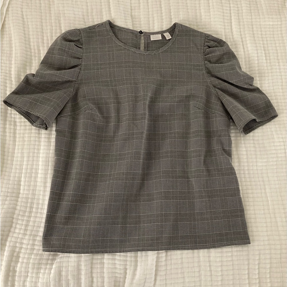 14th & Union Monochrome Houndstooth Blouse